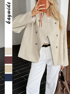 Capospalla da donna Slim Fit manica lunga Anti-strizzacervelli in tinta unita alla moda cappotti estetici da ragazza - Product Image 6