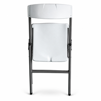 Chaise pliante de haute qualité, portable, pour banquets, camping, jardin, avec structure en métal et assise en plastique HDPE blanc, pour événements
