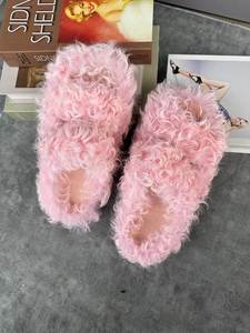 Sandales d'été <span class=keywords><strong>pour</strong></span> femmes en fourrure de mouton haut de gamme, à semelle épaisse, doublure en fourrure, style décontracté, <span class=keywords><strong>pour</strong></span> le printemps et l'été - Product Image 1
