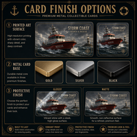 Cartes à collectionner en métal personnalisées, série Storm Coast, impression HD, souvenir, cadeau, vente en gros, usine OEM ODM, acier inoxydable