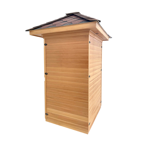 Sauna Exterior Moderna, Resistente a la Intemperie para 2 Personas, Revestimiento de Metal Negro para <span class=keywords><strong>Terraza</strong></span>, Fácil Montaje - Product Image 2