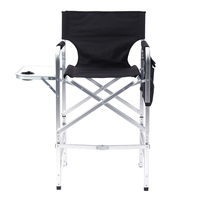 Fauteuil de Réalisateur Haut Professionnel Pliant Noir Sur Mesure pour Maquilleurs Portable et Amélioré