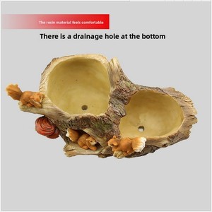 Maceta Multiusos Creativa para Micro-Paisajes, Maceta para Plantas Carnosas, Adornos Artesanales <span class=keywords><strong>de</strong></span> Resina, Imitación <span class=keywords><strong>de</strong></span> Piedra y <span class=keywords><strong>Madera</strong></span> Seca - Product Image 3