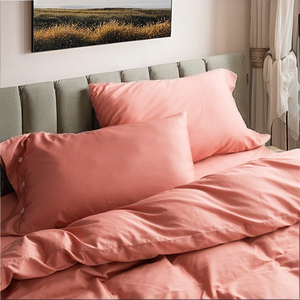 ชุดผ้าปูที่นอน 4 ชิ้น ผ้าซาติน 100% คอตตอน ป้องกันขนร่วง ปลอดสารพิษ 300 เส้นด้าย ทอเรียบ ระบายอากาศได้ดี - Product Image 3