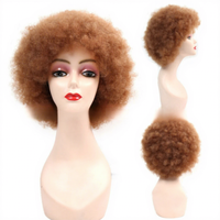 Perruque Afro Courte Bouclée et Volumineuse pour Femmes Africaines, Cheveux Noirs Naturels, Synthétique Faite à la Machine en Fibre Haute Température