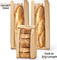Bolsa de Embalaje para Pan Francés, Reutilizable, de Grado Alimenticio, con Ventana Transparente Grande, para Suministro a Granel en Panaderías