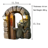 Figurine de dragon en résine peinte à la main, statue pour fenêtre, 15,4 cm, décoration de maison et de jardin, ornement fantastique nordique