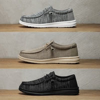 Chaussures en toile respirantes légères de grande taille 50 pour la conduite d'été Mocassins Chaussures de marche plates décontractées pour hommes avec logo personnalisé