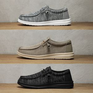 Plus Size 50 Lightweight Breathable Canvas <strong>Shoes</strong> <strong>for</strong> Summer Driving Loafers <strong>Men's</strong> Flat Casual Walking <strong>Shoes</strong> with Custom Logo - Product Image 2