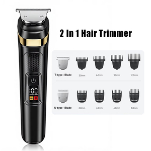 ชุดเครื่องโกนหนวดไฟฟ้า 2-in-1 พร้อมเครื่องเล็มหนวดเครา แบบไร้สาย ชาร์จไฟได้ สำหรับผู้ชาย แบตเตอรี่ 1200mAh ใช้งานได้นาน 180 นาที - Product Image 1