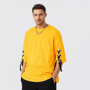 <strong>alibaba</strong> Suppliers New Arrivals Men's Casual Wear Custom logo Lace up Short Sleeve <strong>t</strong> <strong>Shirt</strong> <strong>Wholesale</strong> Cheap Tee - Product Image 1