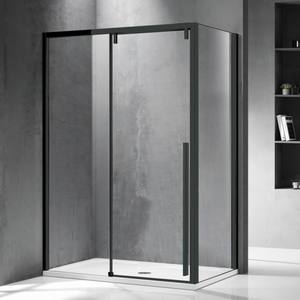 Kamalu KSA5000B 90x120 nero ABS cabina doccia porta scorrevole lato fisso rettangolo vassoio in alluminio doccia custodia per bagno - Product Image 2