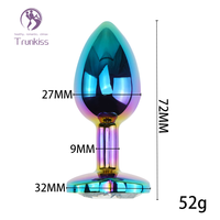 Minuteur anal en métal, plug anal pour adultes, couleur dégradée, en alliage d'aluminium, dispositif d'agrandissement anal, plug anal unisexe