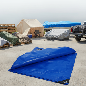 Bâche en tissu brocart 120 GSM imperméable 3m x 3m verte anti-UV/résistante aux déchirures avec œillets renforcés pour voiture, <span class=keywords><strong>piscine</strong></span>, caravane - Product Image 4