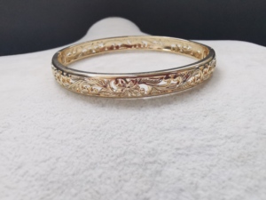 Customized 18k Rose Gold Plated Bamboo Hawaiian Style <strong>Engraving</strong> <strong>Bangle</strong> for Women - Product Image 5