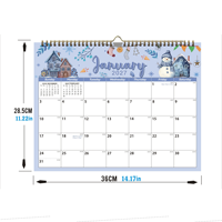 Cetak Kalender Dinding A3 Custom LOGO Foil Emas Tahunan Bulanan Mingguan, Perencana 12 Bulan dengan Penyangga, Kalender Promosi Kantor