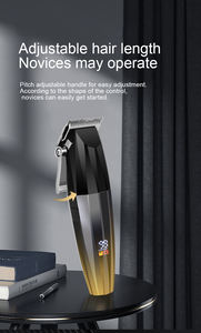 <span class=keywords><strong>Tondeuse</strong></span> à cheveux professionnelle à lame en T pour hommes, sans fil et rechargeable, avec poignée en acier, outil de beauté tranchant - Product Image 5