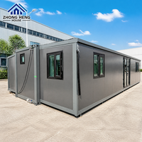 Maison conteneur de luxe extensible à double aile de 20 pieds et 40 pieds, 2, 3, 4 ou 5 chambres, maison mobile pliable compacte avec cuisine et salle de bain, type villa