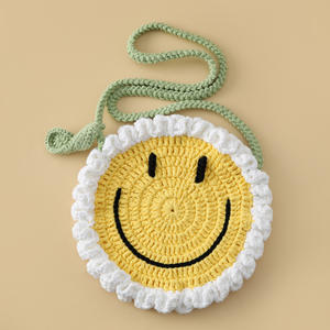 Borsa a Tracolla in Lana per Studenti con Grande Sorriso, Espressione Gialla, Rosa Ecologica, Alta Qualità, Forma di Foglia, per Tutte le Stagioni, Uso Interno - Product Image 2