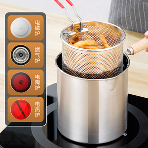Freidora Eléctrica Redonda de Acero Inoxidable 304, Olla sin Recubrimiento Multifuncional para Freír Pollo y Papas Fritas - Product Image 2