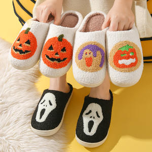 <span class=keywords><strong>Acheter</strong></span> Stock Designer Halloween Citrouille Femmes Hommes Spooky Diapositives Doux Semelle Antidérapante Peluche Maison Fuzzy Intérieur Extérieur Chaussures Pantoufles - Product Image 2