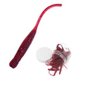 50 pièces leurre méné noir souple de pêche au bar, kit de pesca seau, petits leurres de pêche, appâts de natation, ver de terre, appât en silicone - Product Image 1