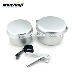 Cắm Trại Bếp Nấu Ăn Nhôm Ngoài Trời Cookware Set Với Phổ Gripper