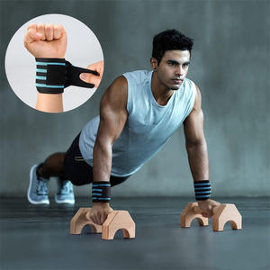 Barres de musculation en bois pour pompes, équipement de <span class=keywords><strong>gym</strong></span> avec tapis antidérapant, entraînement solide pour femmes et hommes, fitness portable - Product Image 2