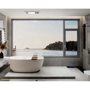 Ventanas de Lujo de Acero Inoxidable con Doble Acristalamiento Eléctrico <span class=keywords><strong>Invisible</strong></span>, Ventana Abatible Grande de Vidrio con Herrajes Australianos para Casa o Villa - Product Image 6