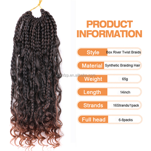 <span class=keywords><strong>Capelli</strong></span> Sintetici per Trecce <span class=keywords><strong>Africane</strong></span> all'Ingrosso, 14/20/22 Pollici, Stile Boho Crochet Riccio, River Locs Resistenti al Calore - Product Image 4