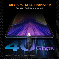 Smartphone Ordinateurs portables Agrandir l'image Ajouter pour comparer Partager 40 Gbps 8K 60Hz Type C PD Gen3 100W 5A Charge rapide USB 4.0 Données