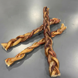 Friandises à mâcher pour chien en os tressé - Intestin biologique naturel, riche en protéines, sans céréales, sans OGM, écologique, fait main, collation saine - Product Image 1