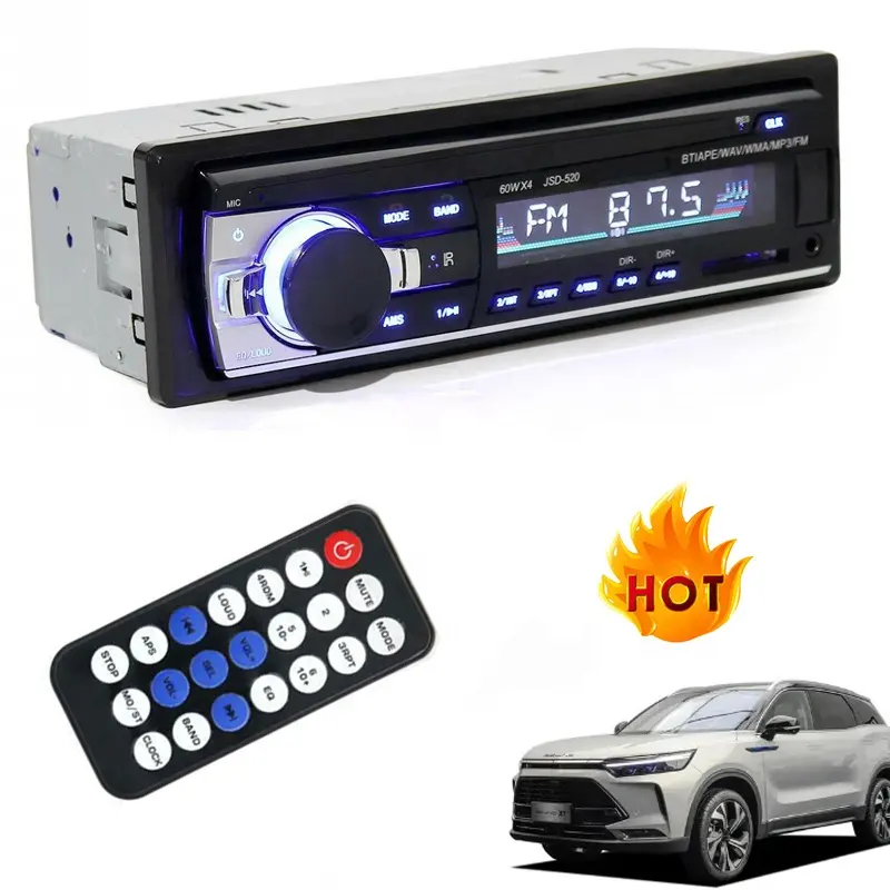 Cheap Car Radio Stereo JSD-520 -LP Low cost 1 Din in-dash avto MP3 Player FM Audio Stereo Receiver Music USB/TF with AUX Input