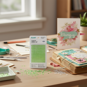 Ilan Adesivi Brillanti 5mm con Strass Verdi, Circa 300 Pezzi - Product Image 2