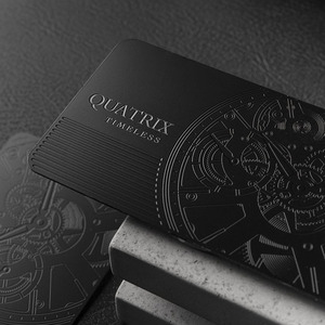 <span class=keywords><strong>Biglietti</strong></span> <span class=keywords><strong>da</strong></span> <span class=keywords><strong>Visita</strong></span> in Metallo Personalizzati 85*54mm con Logo Inciso al Laser, Ossidati Neri + Grigio Finitura - Product Image 4