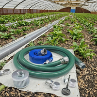 Kit de tuyau d'arrosage de 3 pouces, tuyau d'aspiration de 20 pieds, tuyau plat en PVC de 65 pieds avec accessoires pour l'industrie de l'irrigation