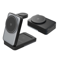 Support de chargeur sans fil magnétique portable 3 en 1, adaptateur de chargeur sans fil, support de charge rapide pliable, station de charge sans fil 3 en 1