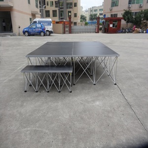เวทีพกพาแบบโมดูลาร์ขนาด 4x4 ฟุต พร้อมแท่นยกปรับระดับได้ สำหรับงานแสดงดีเจกลางแจ้ง - Product Image 4