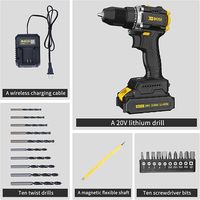 BOSI TOOLS Kit de perceuse sans fil sans balais 16,8 V et tournevis électrique, avec 2 batteries 2000 mAh et chargeur