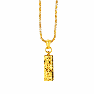 TANGPEI 2026 Nuevo Collar de Barra de Oro para Mujer, Aleación de Cobre, Inscripción 'Riqueza en las Cuatro Direcciones', Textura de Hielo Triturado, Joyería de Moda - Product Image 6