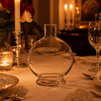 Carafe à vin en verre globulaire avec base à disque étagé, carafe en cristal sans plomb, style apothicaire, pichet à col court pour bar à domicile