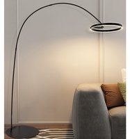 Lampadaire à anneaux LED de luxe italien pour le salon, la chambre à coucher et la lumière d'étude et le design de pêche élégant pour la décoration de canapé