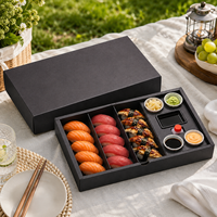 Boîte d'emballage à emporter pour sushis de qualité supérieure personnalisée avec compartiments pour la livraison de nourriture en restaurant