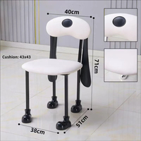 Chaise de style crème mi-siècle, chaise de salle à manger avec dossier en forme de chien et de Mickey, tabouret de coiffeuse pour la maison, la chambre et la salle à manger