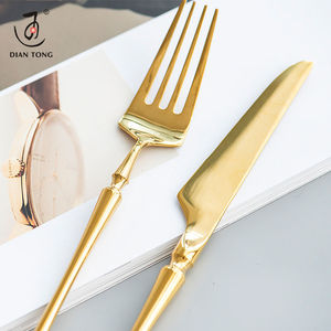 DianTong Juego de Cubiertos Dorados de Acero Inoxidable, Cubiertos de Lujo, Cuchillo y Cuchara, Tenedor, Boda - Product Image 6
