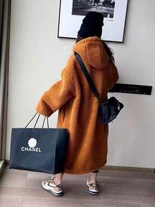 Veste en laine pour bébé et enfant, marron vert uni, automne-hiver 2021, manteau long pour fillette, vêtements en fourrure, M21231087 - Product Image 6