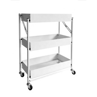 Chariots de cuisine modernes et durables, étagère pliable à 3 étages, chariot utilitaire roulant, support de rangement, vente en gros