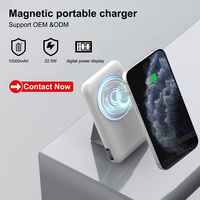 Vente en gros de batteries externes sans fil magnétiques 10000 mAh, chargeur sans fil 15 W, charge filaire 22,5 W type C, batterie externe avec support de téléphone