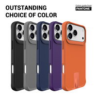 Housse de téléphone portable magnétique en métal invisible pour iPhone 17 Pro Max 17 Air avec support