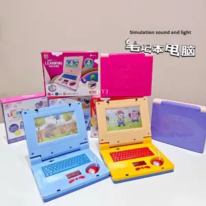 대외 무역 영어 만화 시뮬레이션 노트북 모델 어린이 조기 교육 장난감 개폐식 마우스 타이핑 학습 기계 - Product Image 3